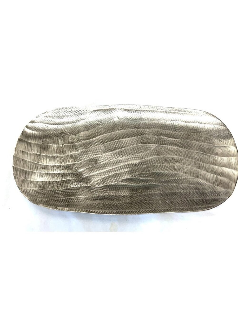 Scott Living Textured Metal Decorative Oval Tray 15" x 8''